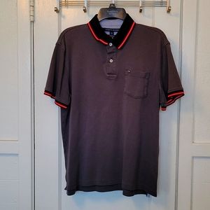 Grey Tommy Hilfiger Custom Fit Polo